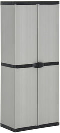 Armadietto da giardino con 3 ripiani e 68 40 168 cm mobiletto e armadietti x x grigio nero