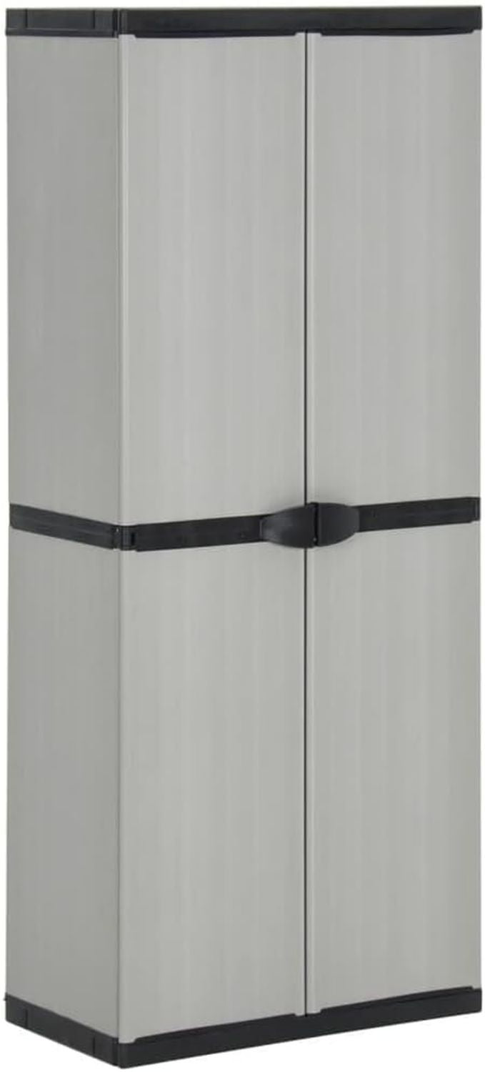 Armadietto da giardino con 3 ripiani e 68 40 168 cm mobiletto e armadietti x x grigio nero