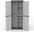 Armadio Mongardi Porta Scope in resina di PVC e PP 2 Ante Facile da Montare Modular System Resistente Adatto ad ambienti Interni ed Esterni 68L 40P 165H cm e x x Grigio Nero