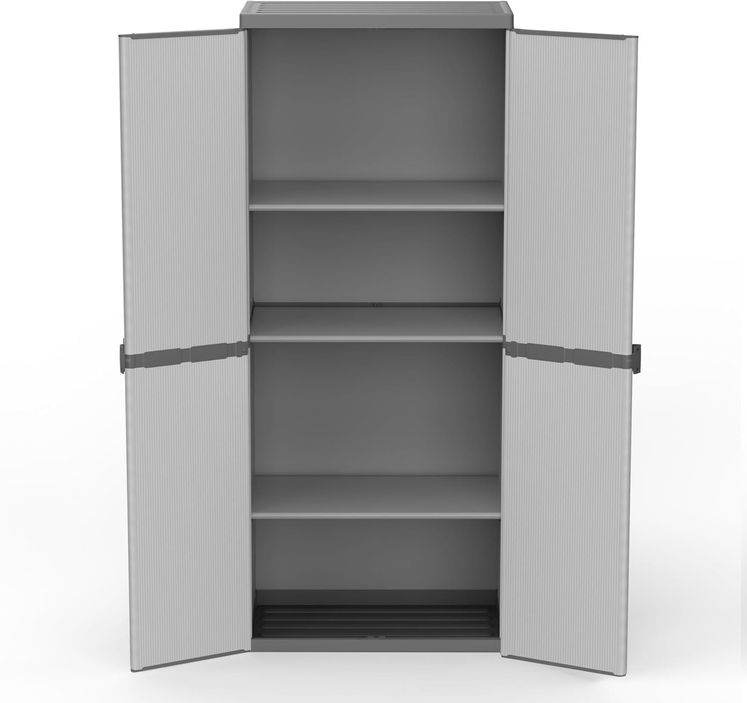 Armadietto HOMCOM Mobiletto Multiuso Apertura a Pressione Mobile Soggiorno 117 x 36 x 74cm Grigio per Cucina Ufficio 2 Cassetti 2 Armadietti
